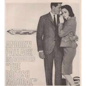 Vintage 1960 Andrew Pallack Men's Mid‎ Century Modern Fashion Suit Print Ad